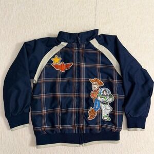 Disney Toy Story Woody Buzz Lightyear Boys Zip Jacket Coat Size 4T Vintage